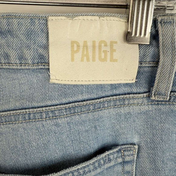 Paige women’s light wash frayed edge Collete Crop Flare jeans. Size 31 - Picture 6 of 7